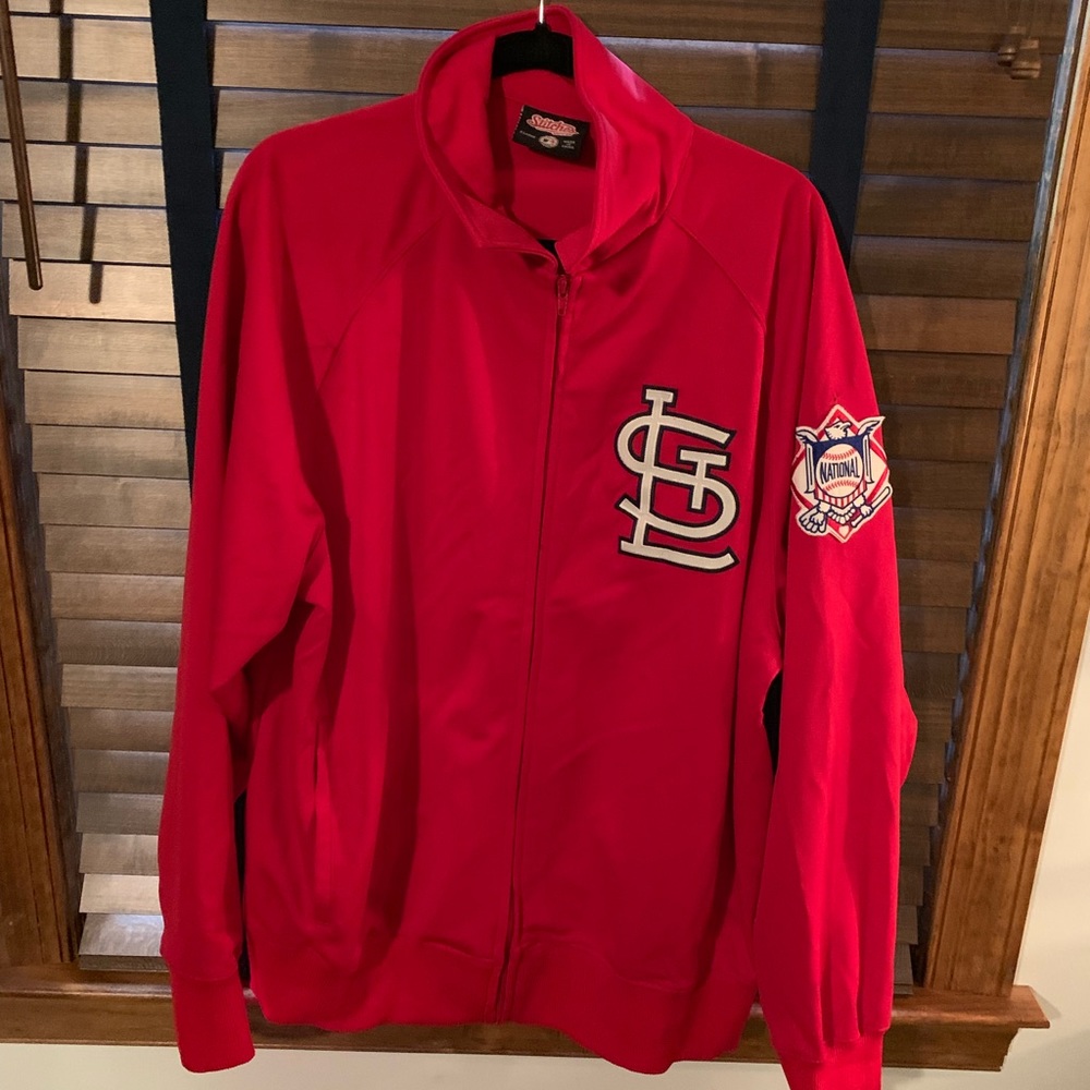Cardinals vintage warm up zipper jacket size xl